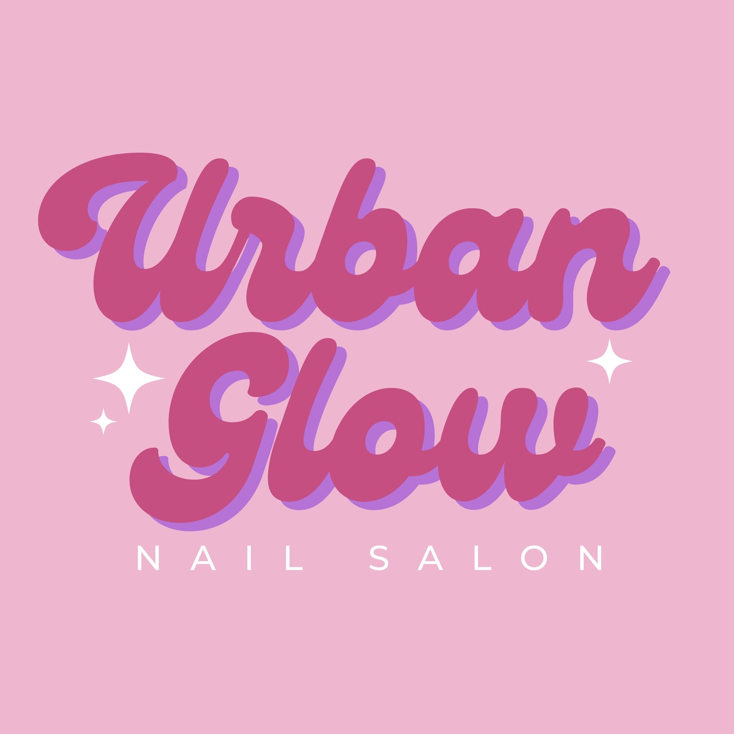 Retro Pink Nail Tech Logo Canva Template