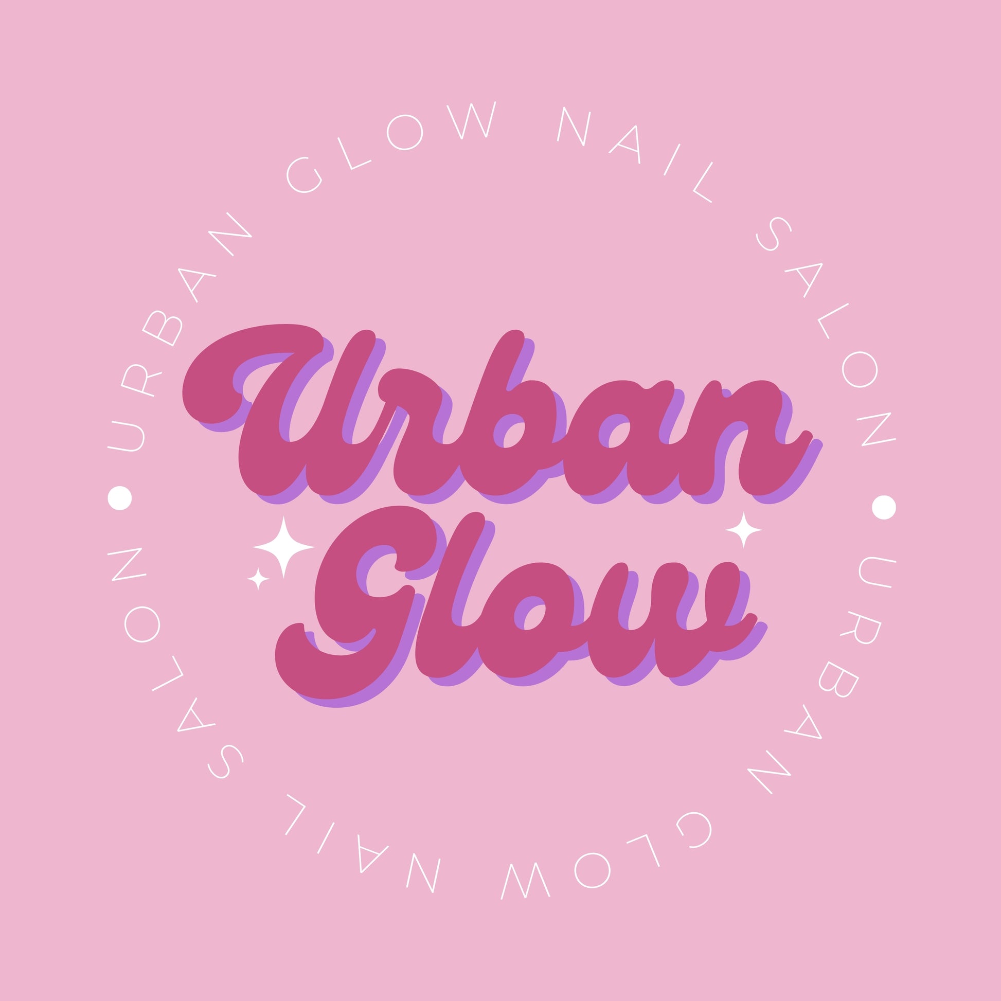 Retro Pink Nail Tech Logo Canva Template