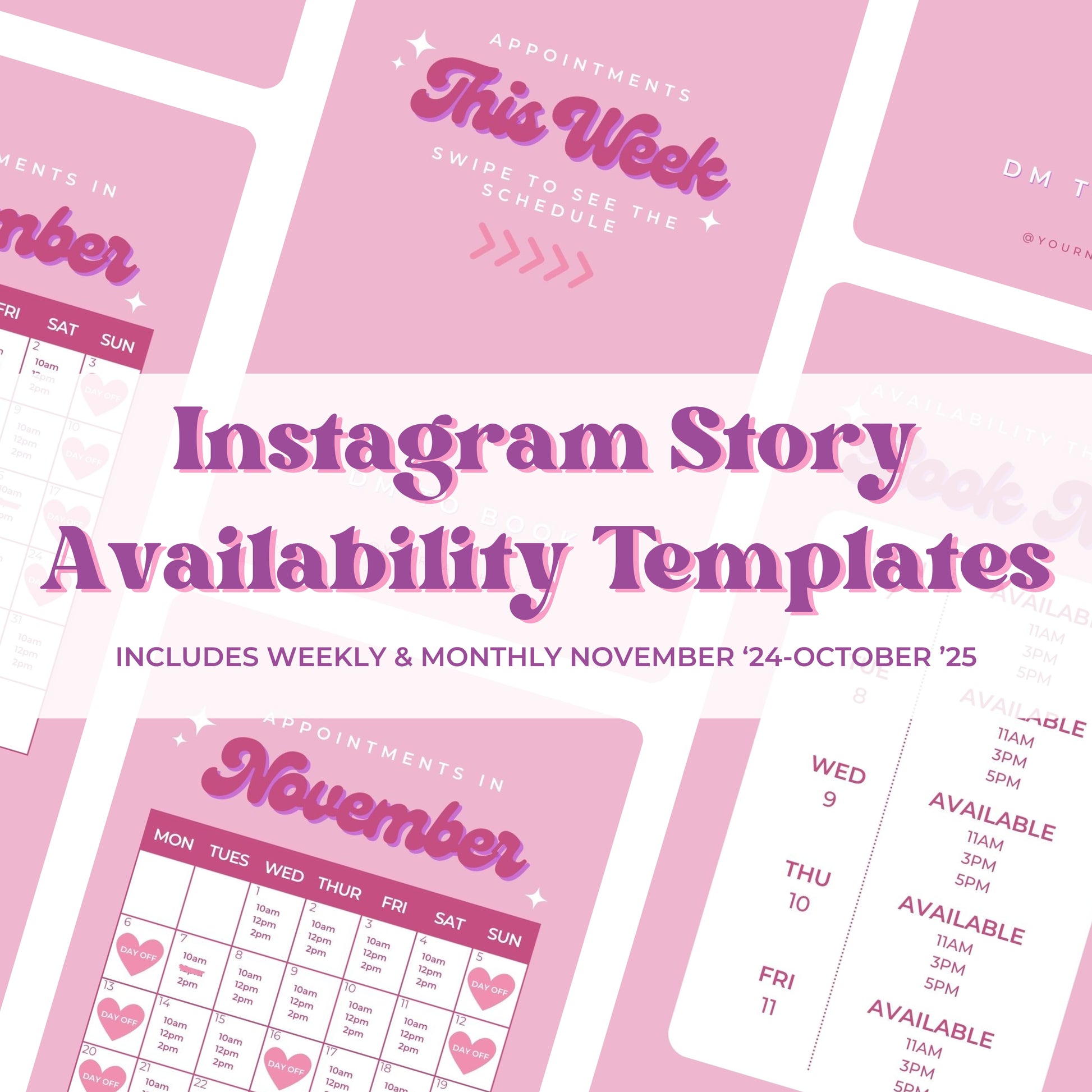Instagram Story Availability Templates for Nail Technicians