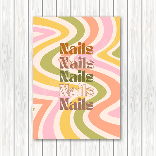 Nails Nails Nails Quote A4 Art Print