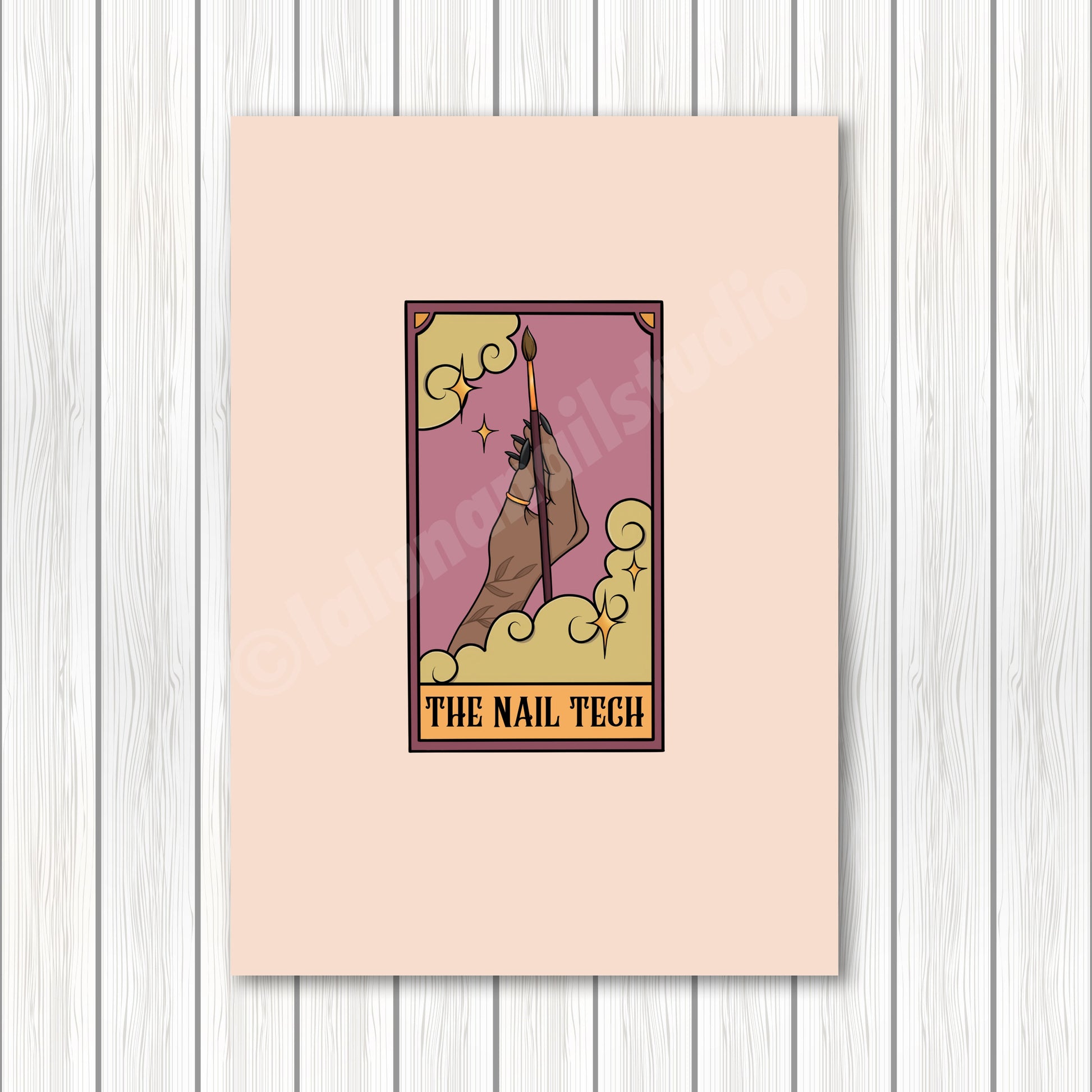 The Nail Tech Tarot Card A4 Art Print